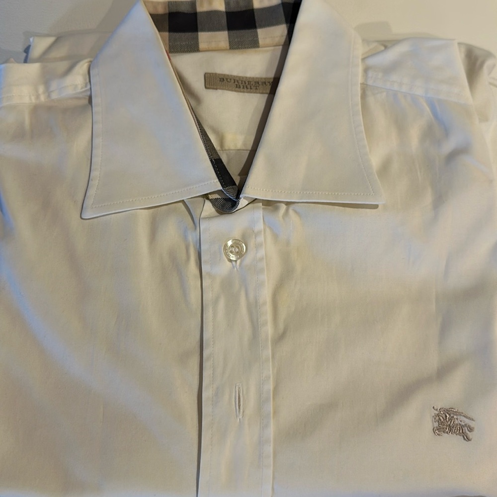 Burberry shirt long sleeve white in large